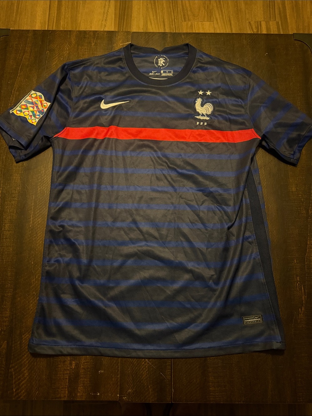 Nike women’s France Football Jersey Navy and Red